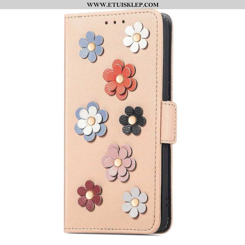 Etui Folio do iPhone 14 Dekoracyjne Kwiaty